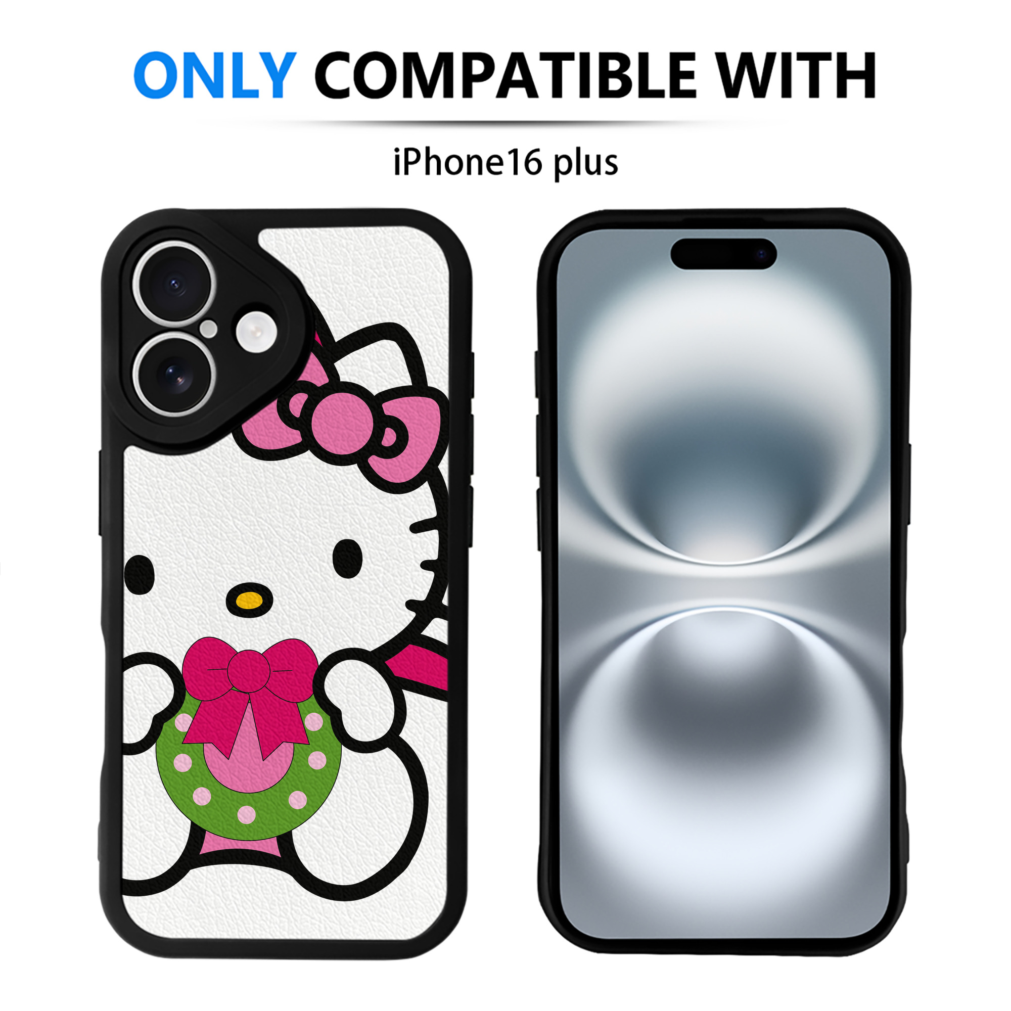 （画像用） Hello Kitty ハローキティ 【iPhone 16シリーズ対応】シリコンスマホケース（レザー調） 材質：シリコン